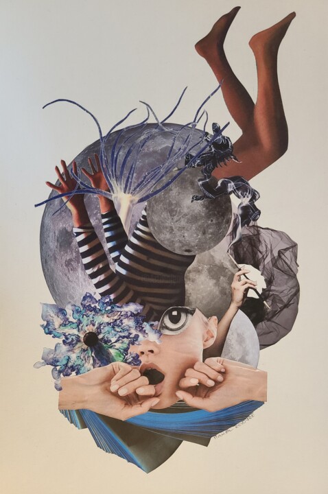 Collages intitulée "Insomnia" par Marion Revoyre, Œuvre d'art originale, Collages