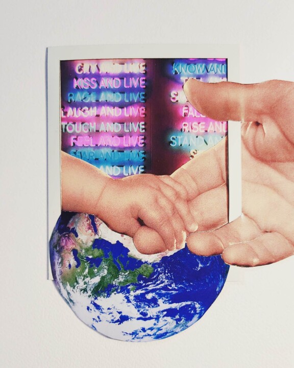 Collages intitulée "Le monde est à toi" par Marion Revoyre, Œuvre d'art originale, Collages