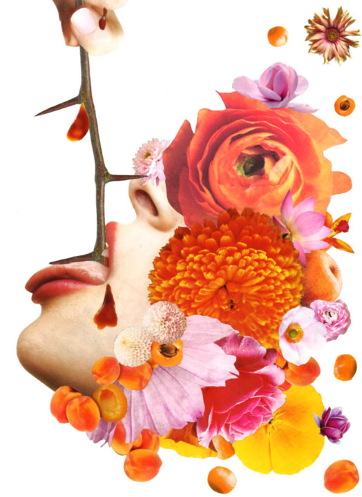 Collages intitulée "Sucs - Sucer l'épin…" par Marion Revoyre, Œuvre d'art originale, Collages