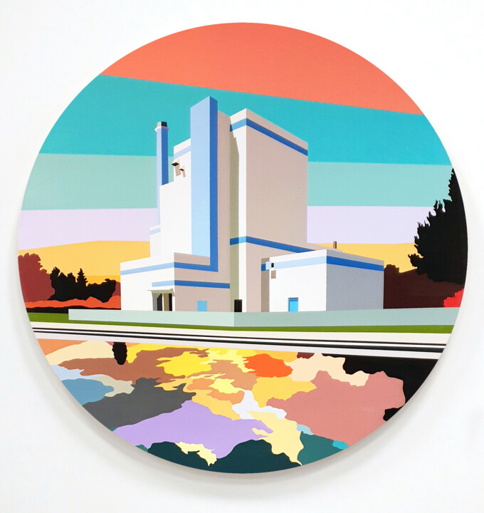 Peinture intitulée "Northern Factory &…" par Marion Sagon, Œuvre d'art originale, Acrylique