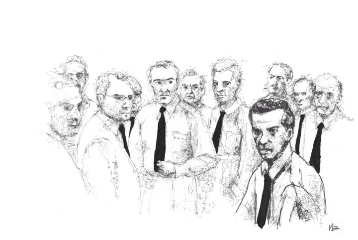 Drawing titled "Hiérarchie" by Marion Brocarel, Original Art, Marker