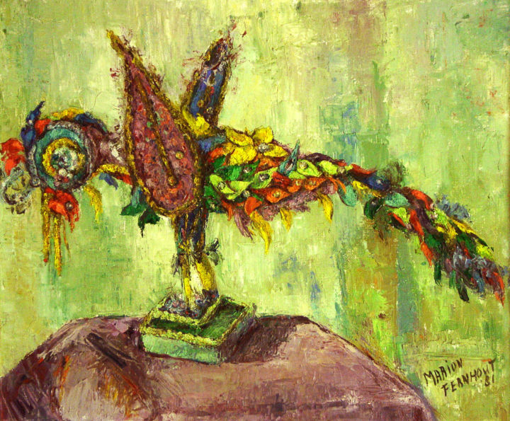 Картина под названием "Fantasybird" - Michelangelo Verso, Подлинное произведение искусства, Масло