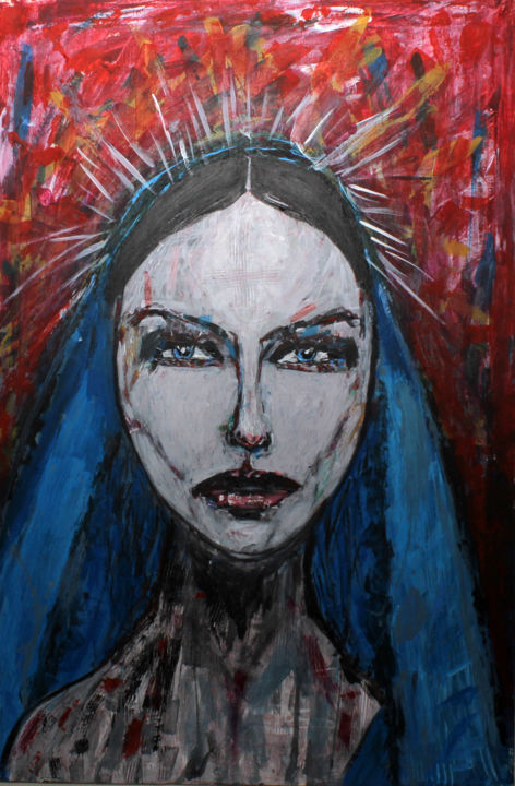 Painting titled "Inmaculada" by Mario Navarrete, Original Artwork, Acrylic