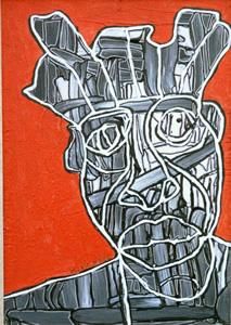 Peinture intitulée "afro" par Mario Villaggi, Œuvre d'art originale, Huile