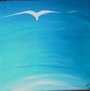 Painting titled "Flying" by Maria Riccio, Original Artwork, Oil