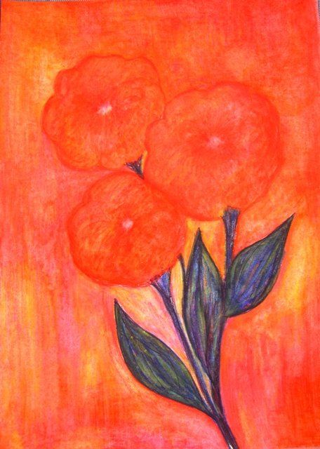 Peinture intitulée "Orange" par Maria Riccio, Œuvre d'art originale, Huile