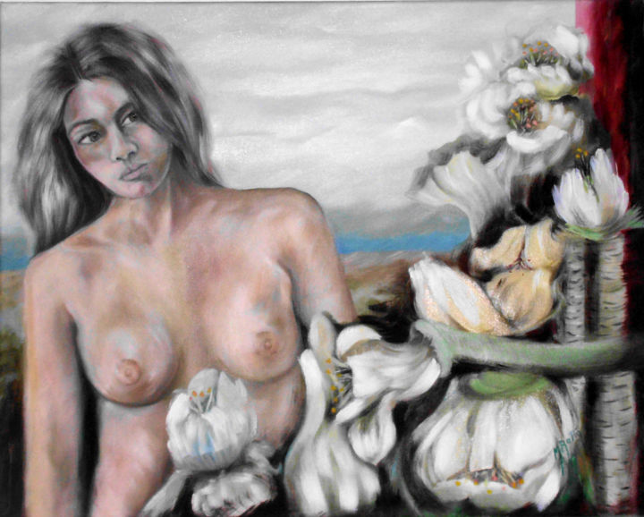 Malarstwo zatytułowany „Lo Specchio” autorstwa Marisa Retta, Oryginalna praca, Olej