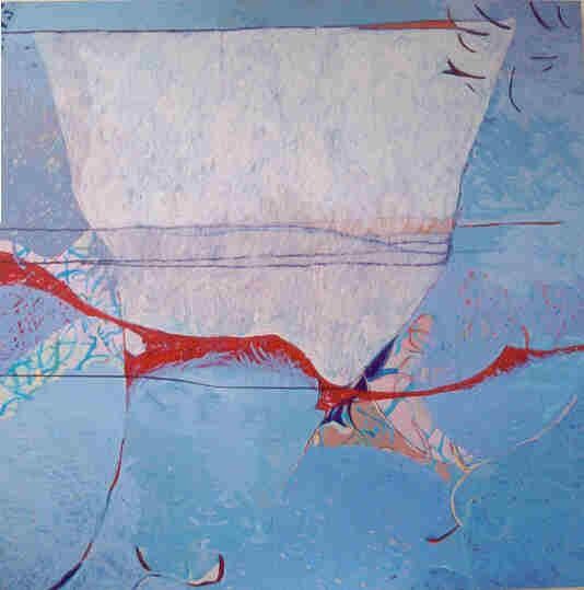 Painting titled "Rivière rouge" by Marisol Nantel, Original Artwork