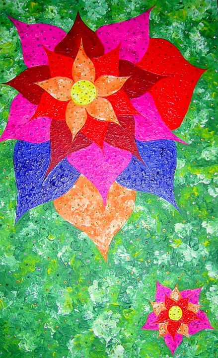 Pintura titulada "fioralia-vii-acrili…" por Marisol Pita, Obra de arte original, Oleo