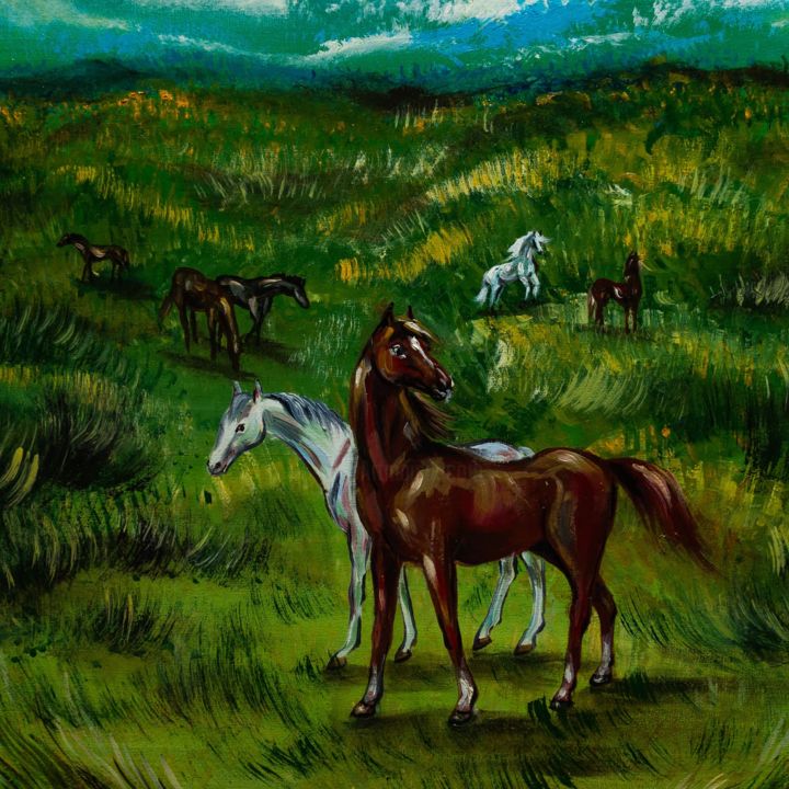 Schilderij getiteld "Paard." door Eva Padberg, Origineel Kunstwerk, Anders