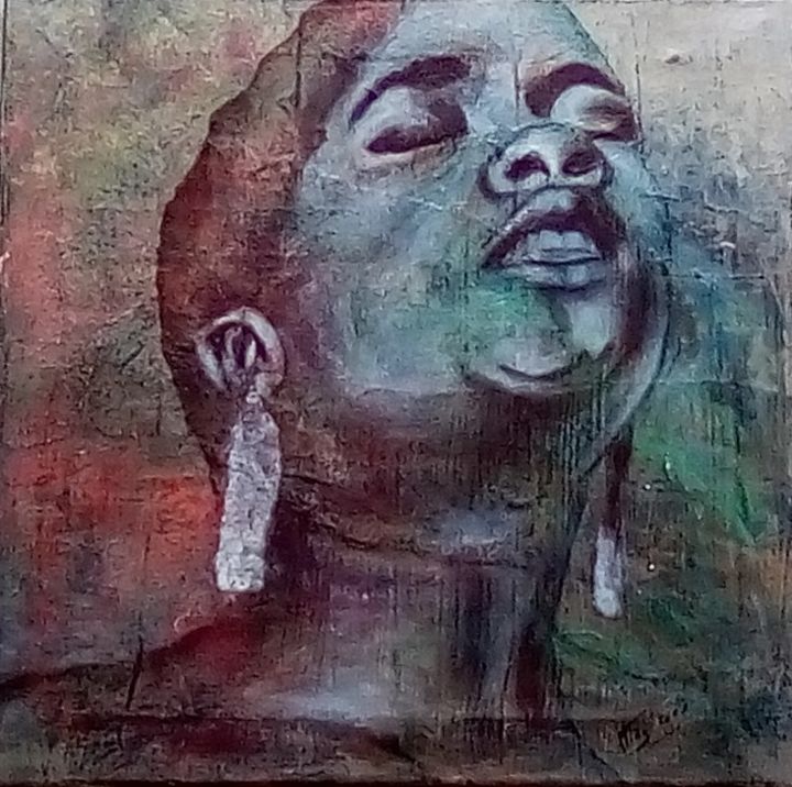 Peinture intitulée "Sarah" par Marie-Thérèse Aguilar, Œuvre d'art originale, Huile