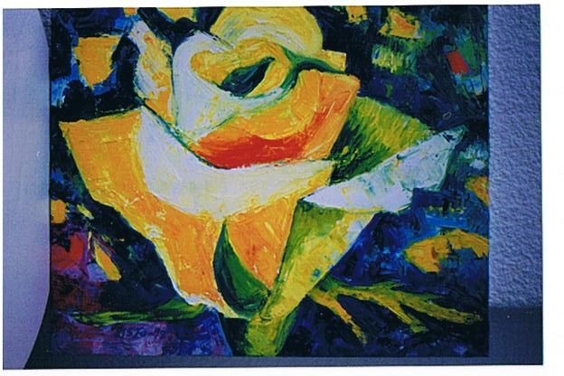 Malerei mit dem Titel "Yellow Rose" von Prema (Risto), Original-Kunstwerk