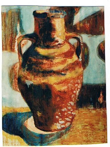 Painting titled "Vase in Hydra" by Prema (Risto), Original Artwork