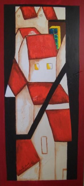Pintura titulada "Casas" por Maritza Savelli, Obra de arte original,