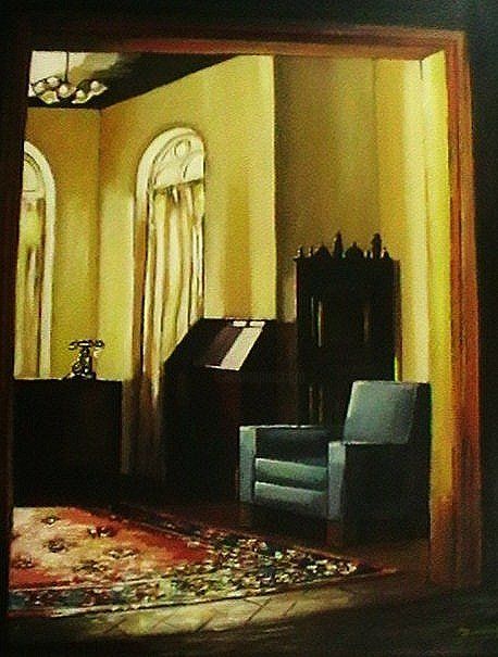 Painting titled "The Study Room" by Marium Khan, Original Art,