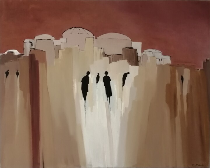 Painting titled "Amman" by Mariusz Makula, Original Artwork, Oil