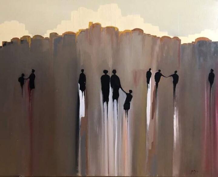 Malerei mit dem Titel "After the sunset" von Mariusz Makula, Original-Kunstwerk, Öl