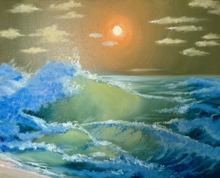 Painting titled "Море" by Mariya Klein, Original Artwork, Oil