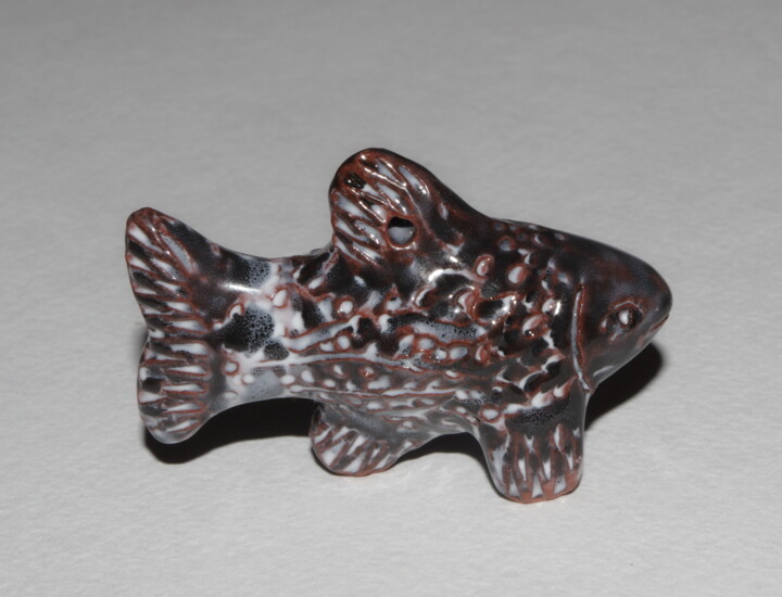 Скульптура под названием "Рыба" - Mariya Kuzmina, Подлинное произведение искусства, Керамика