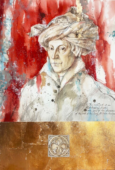 Schilderij getiteld "Dutch Master Painti…" door Mariya Volynskih, Origineel Kunstwerk, Aquarel