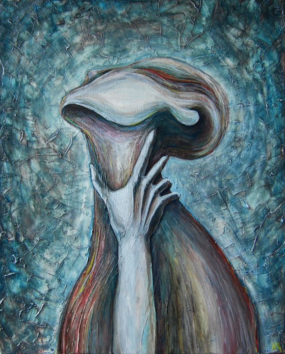 Картина под названием "The desire to breat…" - Mariya Markina, Подлинное произведение искусства, Масло
