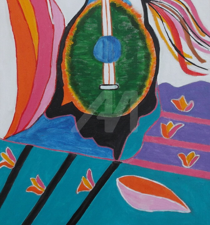 Pintura intitulada "Violão XI" por Mariza Sbrissa, Obras de arte originais, Acrílico