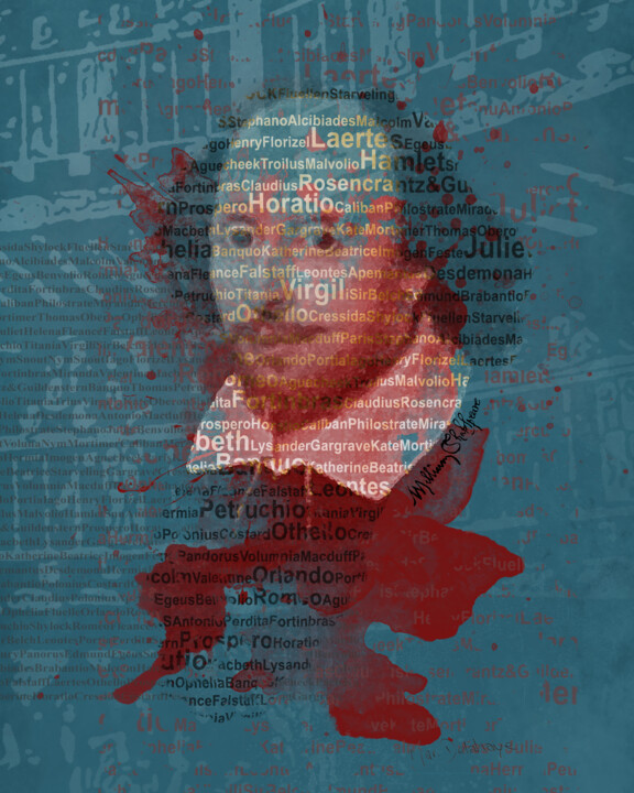 Digital Arts με τίτλο "Shakespeare ponderi…" από Marjoline Delahaye, Αυθεντικά έργα τέχνης, 2D ψηφιακή εργασία Τοποθετήθηκε…