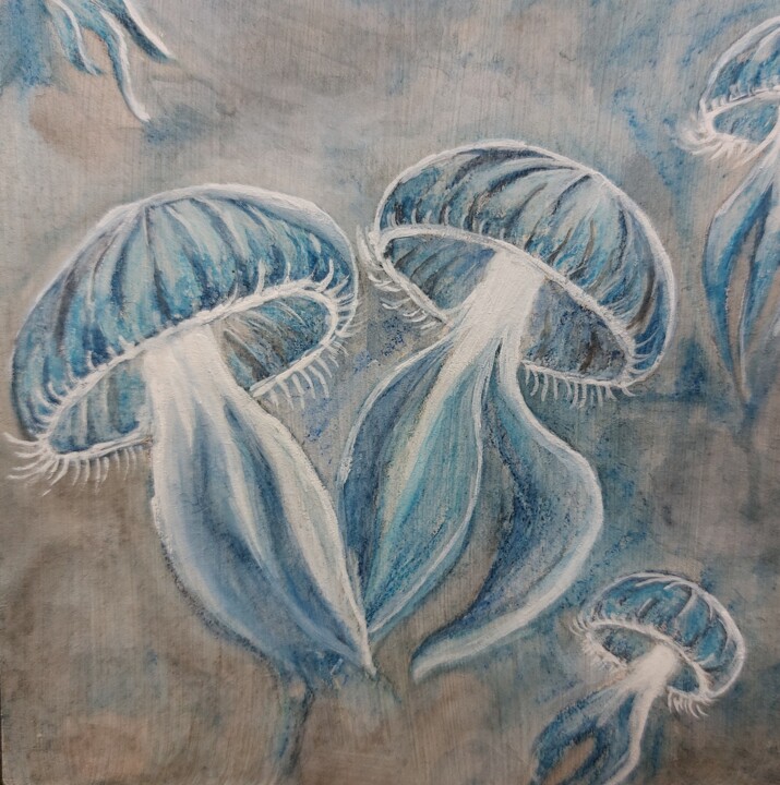Dessin intitulée "Méduses" par Marjorie Nicolier (Michiko), Œuvre d'art originale, Aquarelle