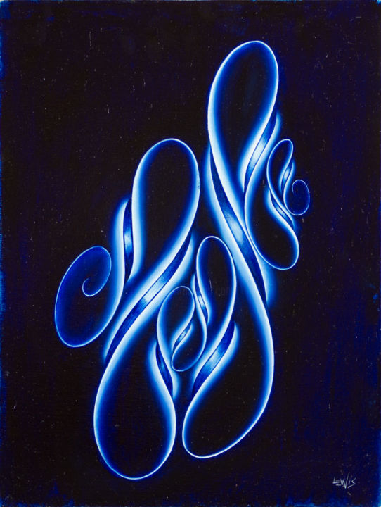 Painting titled "Flowing &  Glowing,…" by Mark Lewis, Original Artwork, Oil