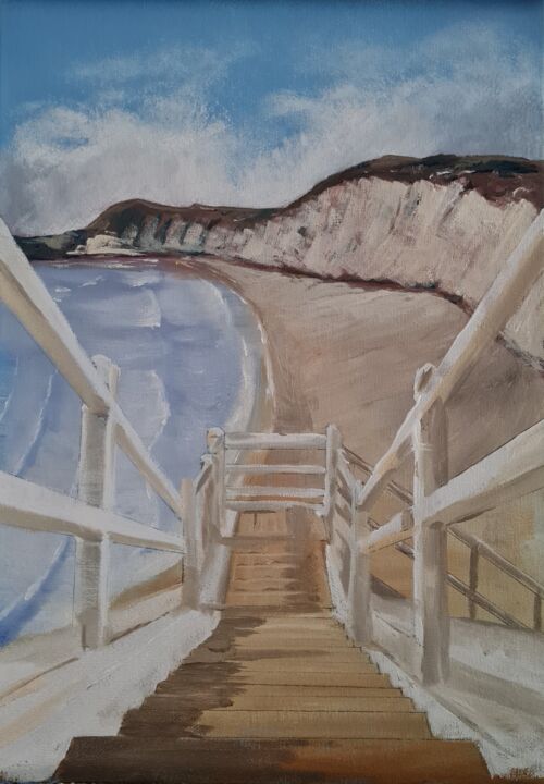 Painting titled "Jacobs ladder Sidmo…" by Mark Carnall, Original Artwork, Oil