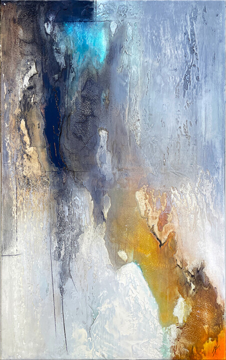 Ζωγραφική με τίτλο "Abstract #9299" από Mark De Kievit, Αυθεντικά έργα τέχνης, Ακρυλικό Τοποθετήθηκε στο Ξύλινο φορείο σκελε…