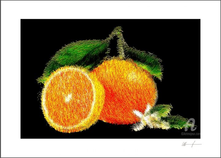 Digitale Kunst getiteld "Oranges - #artistsu…" door Mark Fontaine, Origineel Kunstwerk, Digitaal Schilderwerk