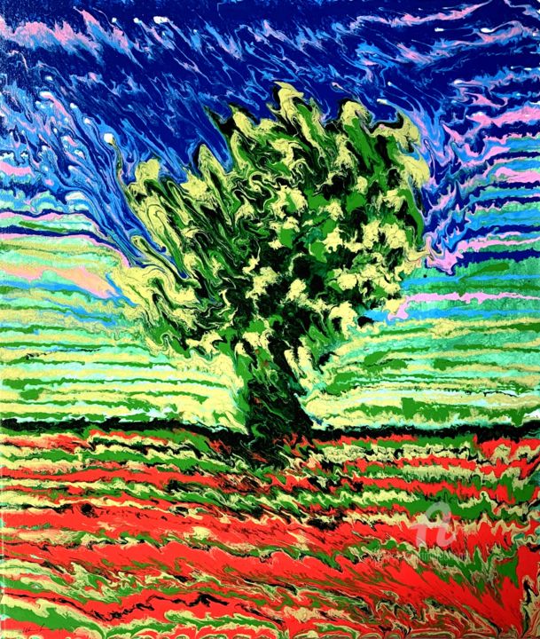 Peinture intitulée "L'Albero del bene e…" par Mark Fontaine, Œuvre d'art originale, Émail Monté sur Châssis en bois