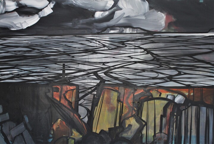 Malarstwo zatytułowany „Portland Storms” autorstwa Mark Harris, Oryginalna praca, Akryl