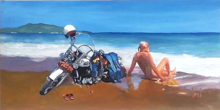 Painting titled ""Neptun is a Harley…" by Mark Herzog, Original Artwork, Oil