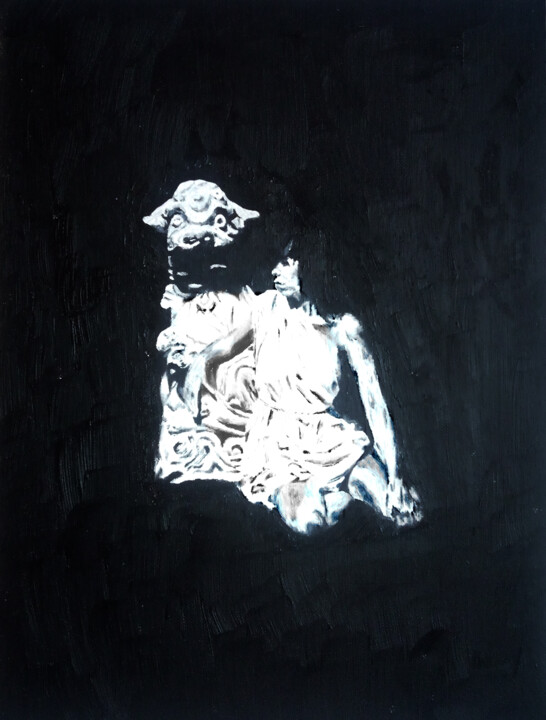 Pintura titulada ""Martina and the ch…" por Mark Herzog, Obra de arte original, Oleo Montado en Cartulina