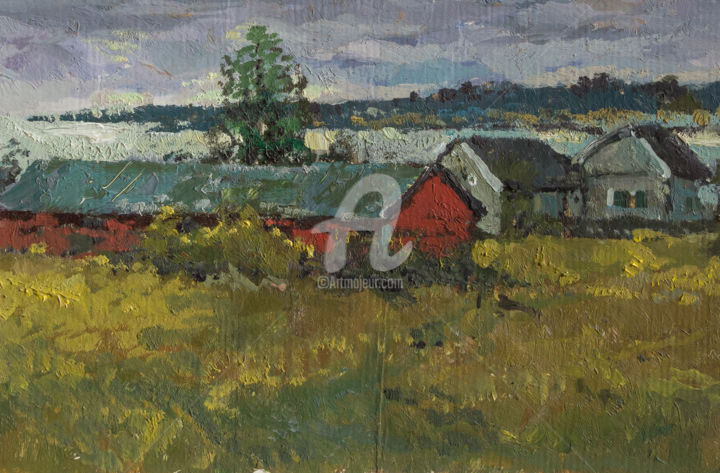 Painting titled "The village of Kras…" by Mark Kremer, Original Artwork, Oil