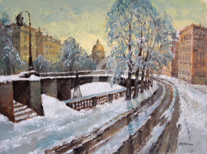 Malerei mit dem Titel "St.Petersburg" von Mark Kremer, Original-Kunstwerk, Öl