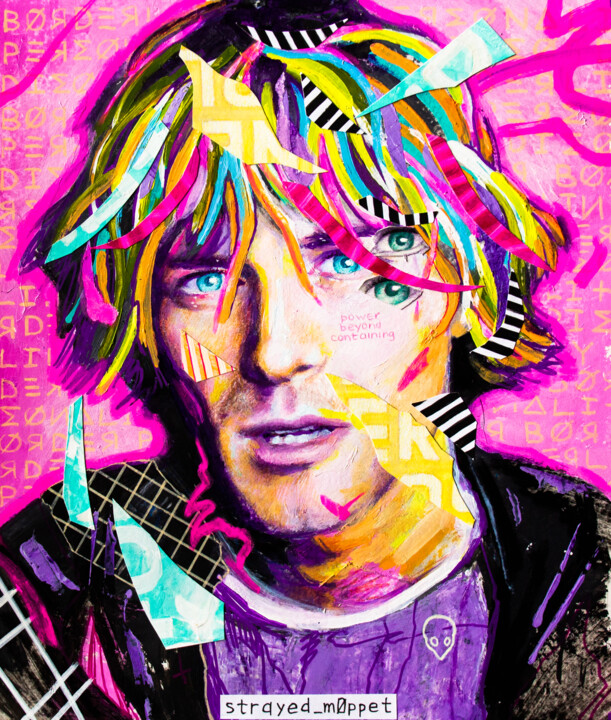 Dessin intitulée "Kurt Cobain" par Mark Kucherov, Œuvre d'art originale, Acrylique