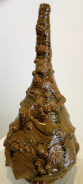 Escultura titulada "Ocean Energy" por Mark Raymond Majchrzak, Obra de arte original, Cerámica