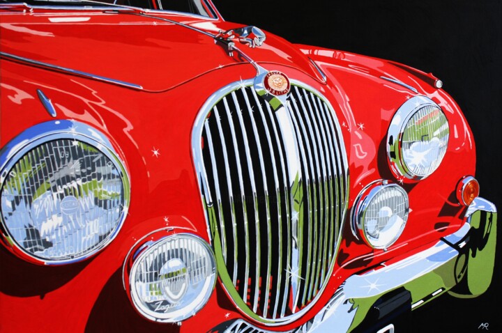 Painting titled "jaguar-mk-ii.jpg" by Mark Roberts, Original Artwork, Acrylic