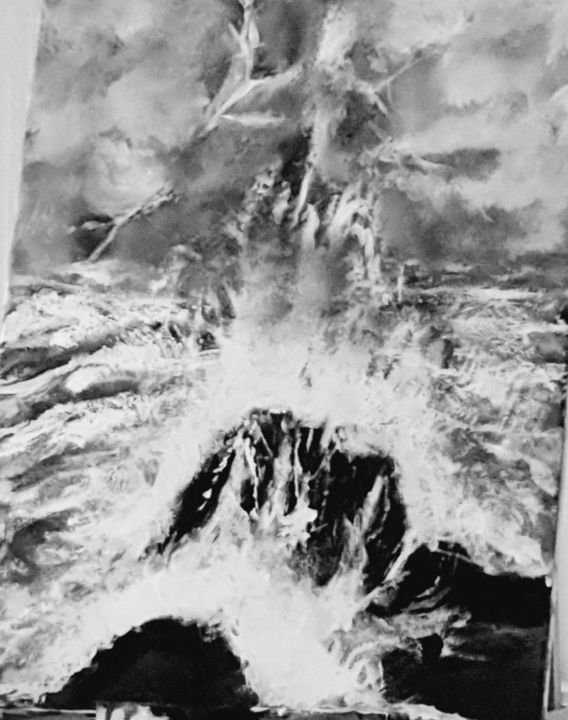 Peinture intitulée "OCEAN ANGER" par Mark Simpson, Œuvre d'art originale, Acrylique