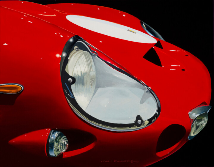 Peinture intitulée "Ferrari 250 GTO" par Mark Zanker, Œuvre d'art originale, Huile