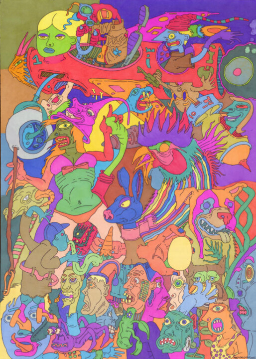 Tekening getiteld "fighter jet" door Mark Dalderup, Origineel Kunstwerk, Marker