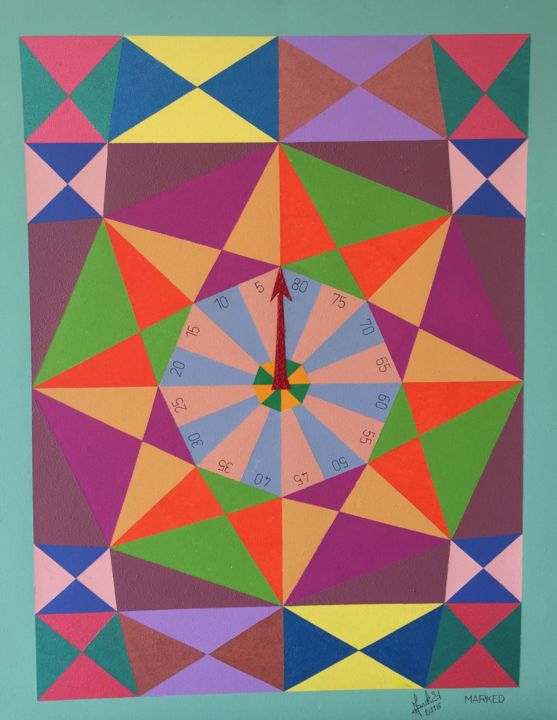 Peinture intitulée "Horloge du temps" par Marked, Œuvre d'art originale,