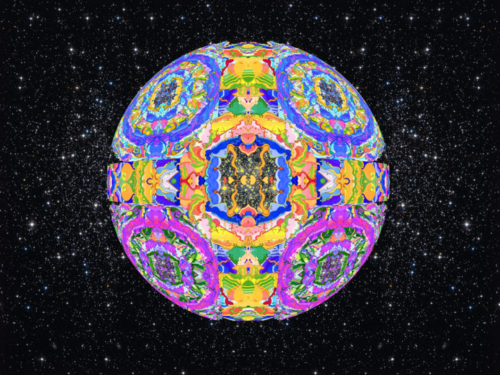 Digitale Kunst mit dem Titel "9-the-planet-mandal…" von Michael Schwahn, Original-Kunstwerk