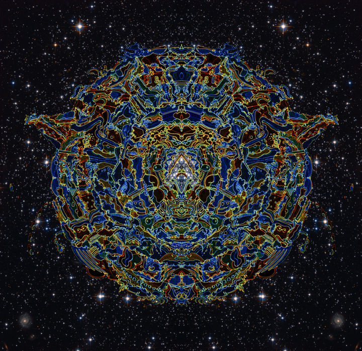 Digitale Kunst mit dem Titel "3-outer-space-manda…" von Michael Schwahn, Original-Kunstwerk