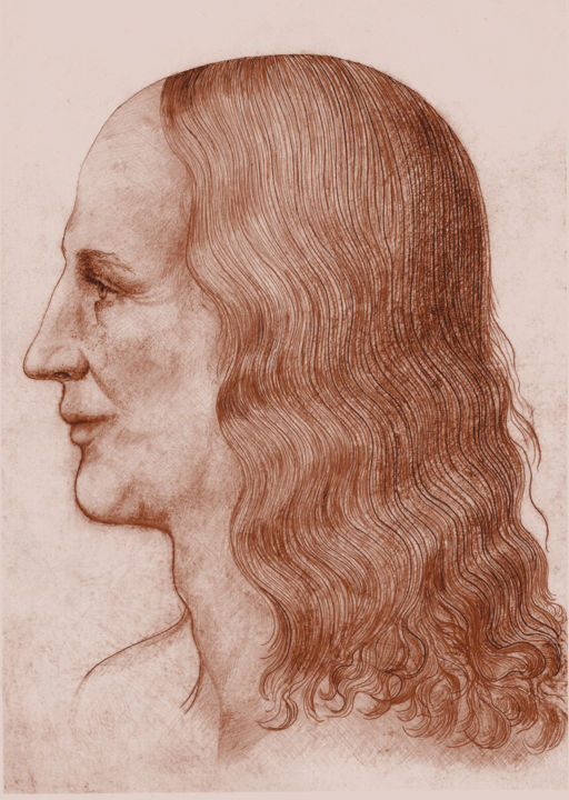 Disegno intitolato "1-leonardo-face-rec…" da Michael Schwahn, Opera d'arte originale, Fotografia digitale