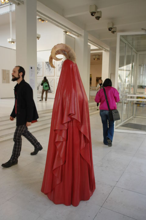Sculpture titled "Najade(Big Red)" by Marketa Koreckova, Original Artwork, Mixed Media