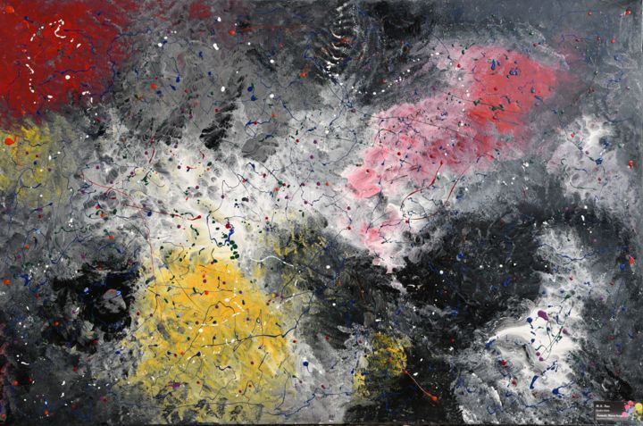 Pittura intitolato "In mezzo alla tempe…" da Marco Sergio Fassiotti, Opera d'arte originale, Smalto